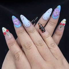 Cherry Blossom Delight Handmade Nails D439