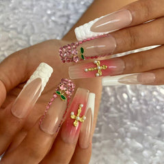 Cherry Blush Handmade Nails D044