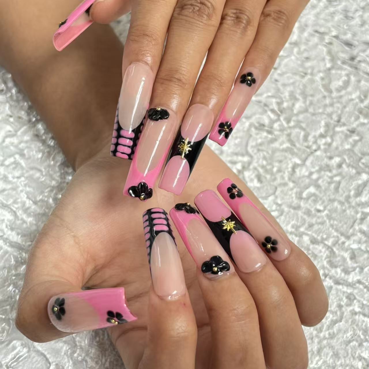 Pink Fantasy Handmade Nails D047