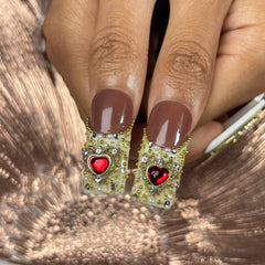 Gilded Scarlet Handmade Nails G026