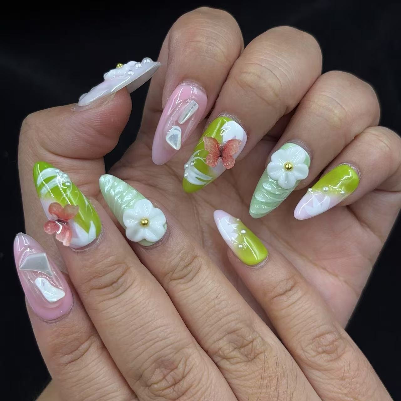 Spring Breeze Handmade Nails D429