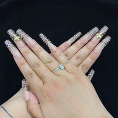 Golden Cross Tiger - Stripe Handmade Nails D025