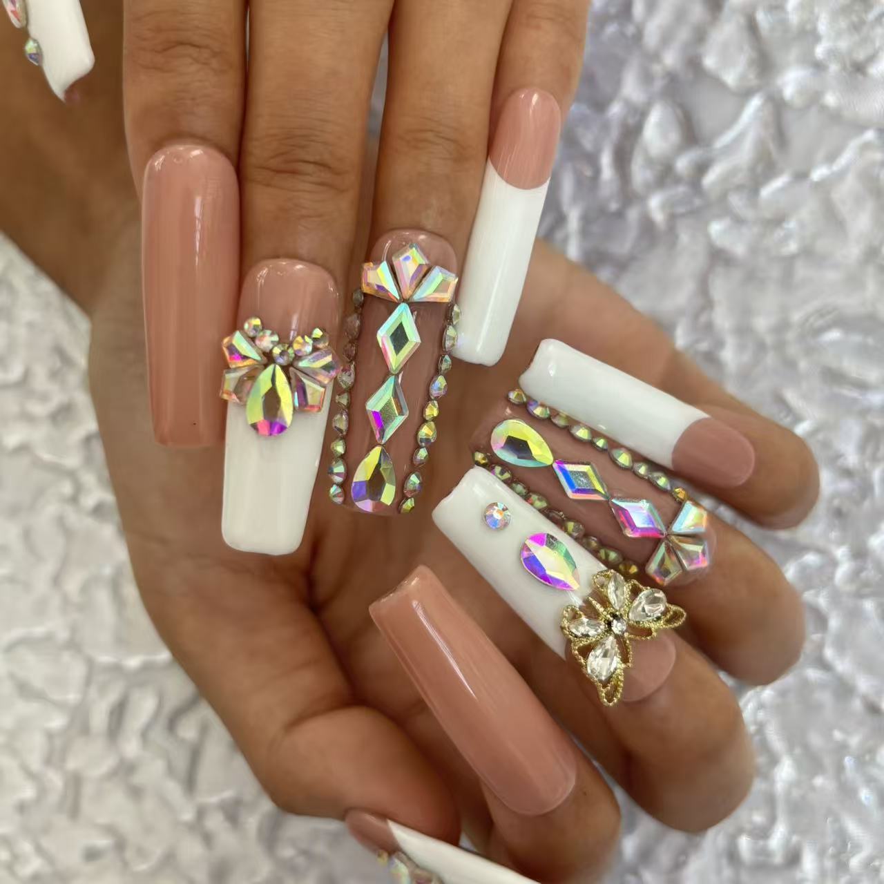 Sparkling Butterfly Handmade Nails D045