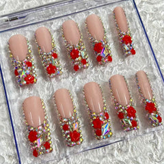 Glamorous Bling Handmade Nails D040