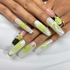 Jade Bloom Handmade Nails M116