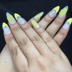 Sunny Floral Gradient Handmade Nails D468