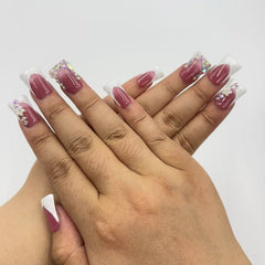 Burgundy Elegance Duck Nails L235