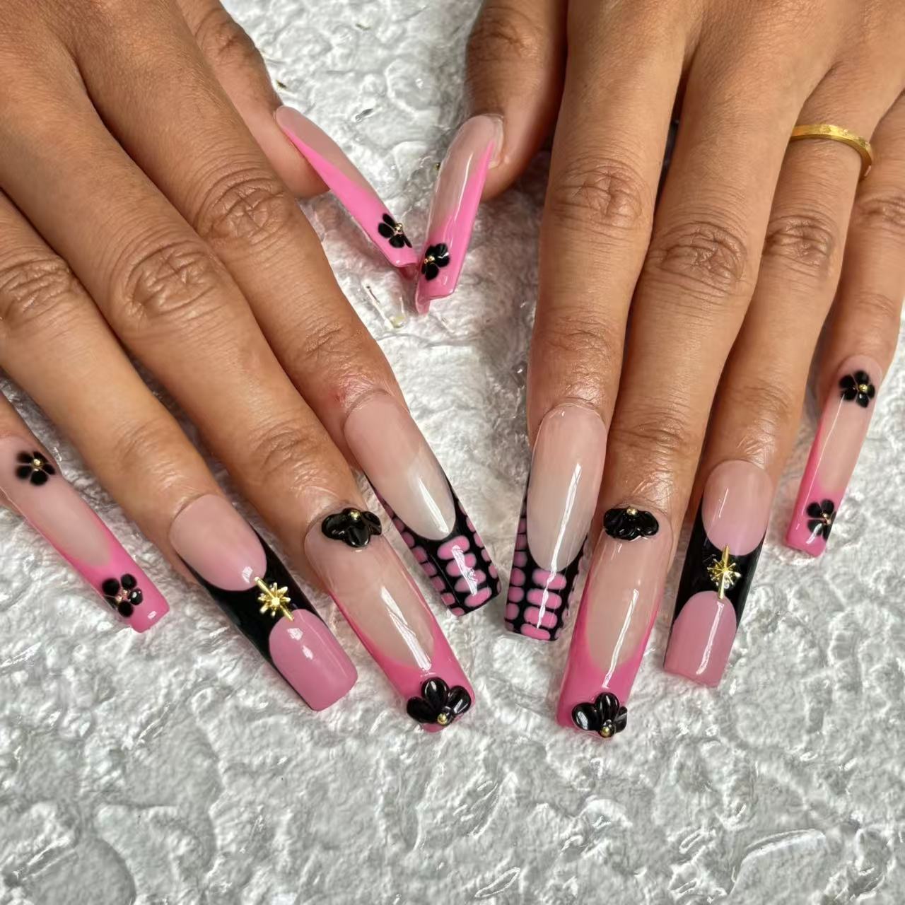 Pink Fantasy Handmade Nails D047