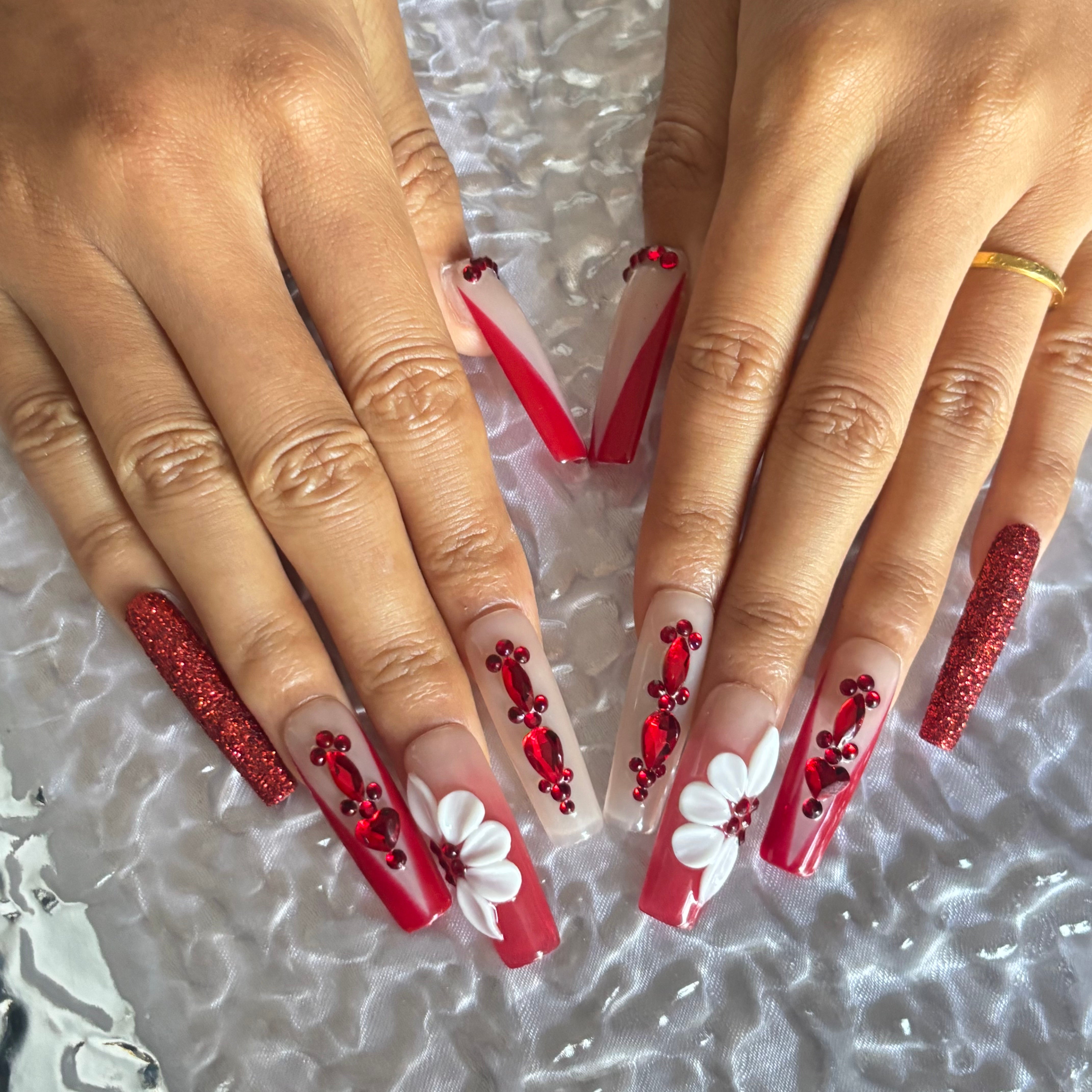 Passionate Ruby Handmade Nails D039