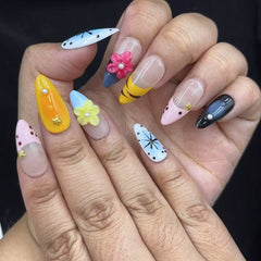 Colorful Whimsy Handmade Nails D427