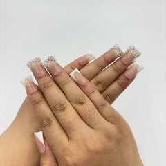 Classic Blush Sparkle Duck Nails D019