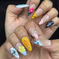 Colorful Whimsy Handmade Nails D427