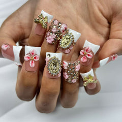 Blossoming Glam Handmade Nails L279