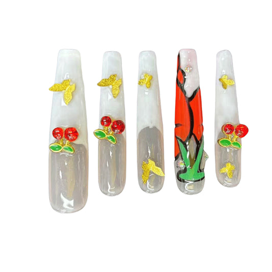 Cherry-licious Handmade Nails M066